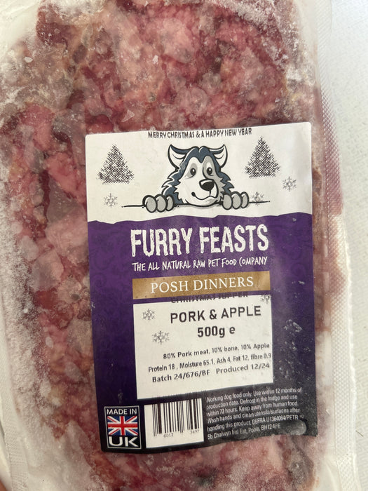 Furry Feasts Pork & Apple 500g