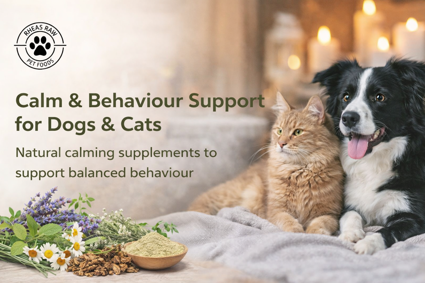 Natural calming supplements for dogs and cats – holistic behaviour support collection