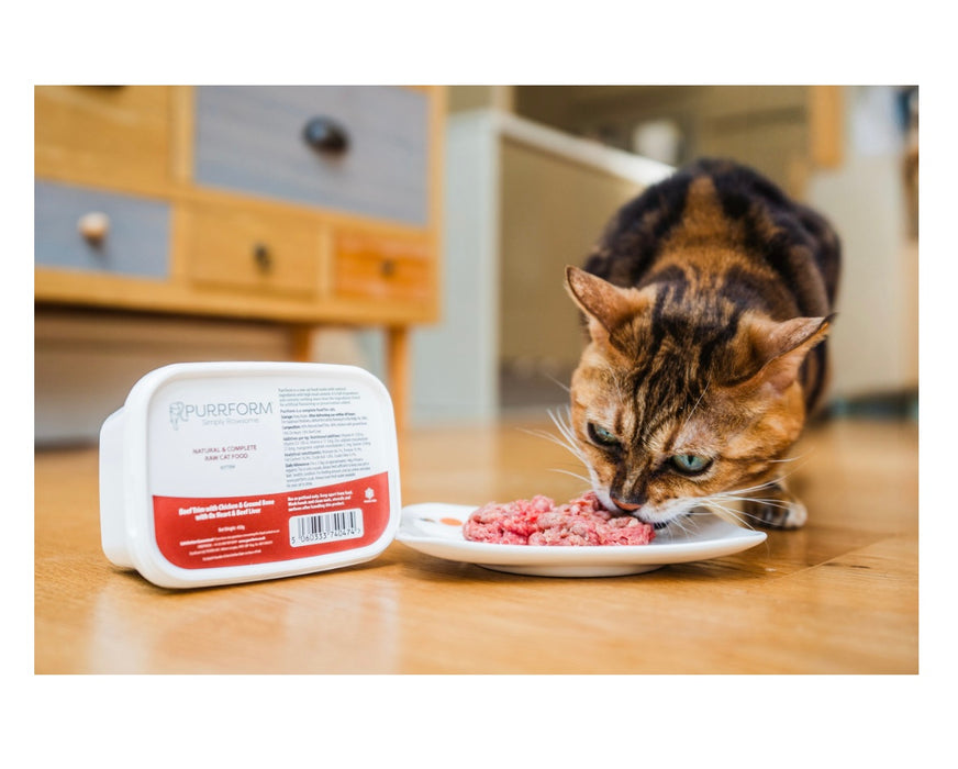Purrform Beef Trim with Chicken & Ground Bone with Ox Heart & Beef Liver 450g