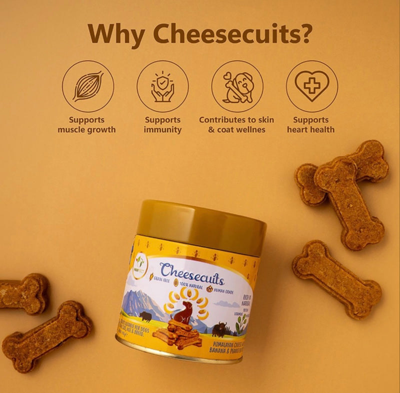 Pawfect Cheese Biscuits with Banana, Peanut Butter & Egg 100g