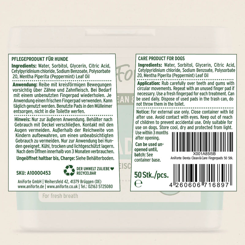 AniForte - Denta Clean & Care Fingerpads - 50 Pieces