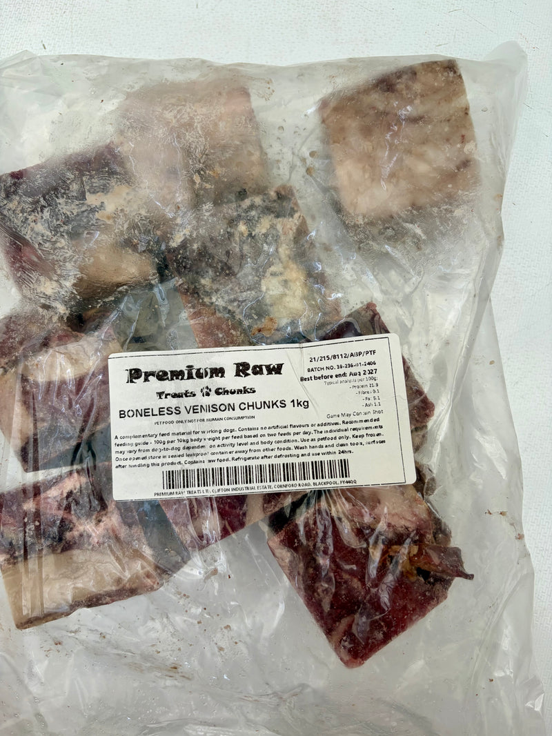 PRT Boneless Venison Chunks 1kg