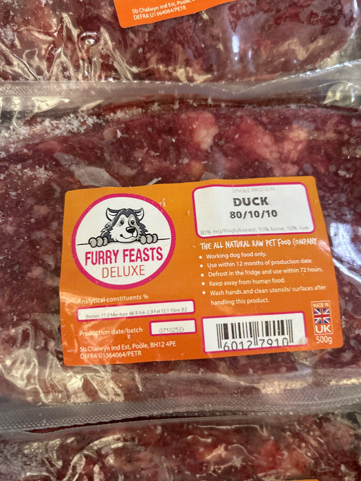 Furry Feasts Duck 80/10/10 500g