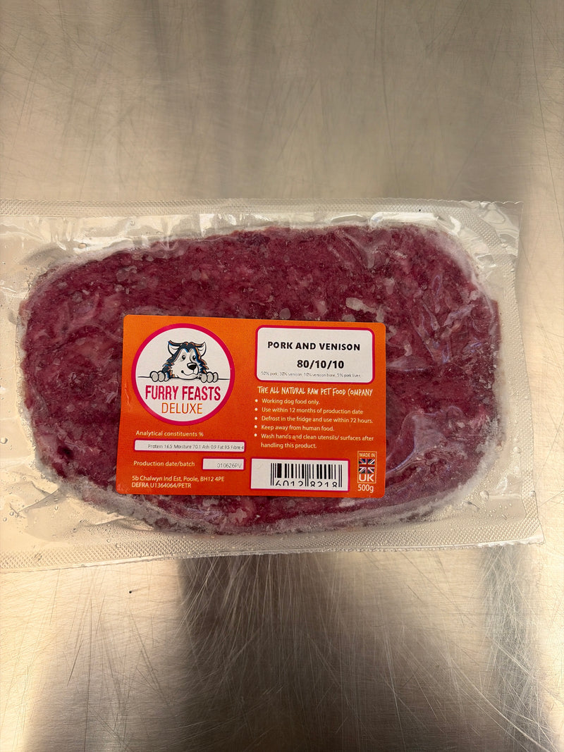 Furry Feasts Pork & Venison 80/10/10 500g