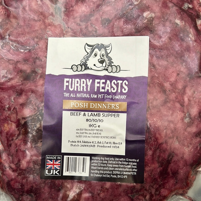 Furry Feast Beef and Lamb Supper 80/10/10 1kg