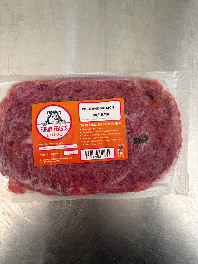 Furry Feasts Pork & Salmon 500g