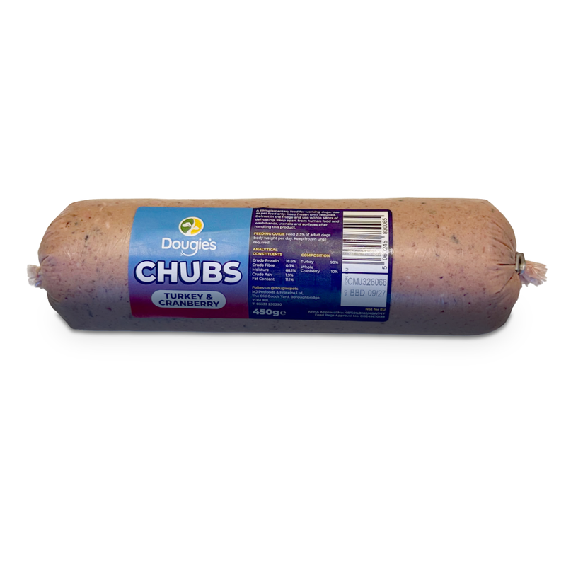 Dougies Turkey & Cranberry Chub 450g