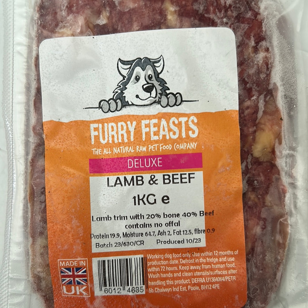 Furry Feasts Lamb and Beef 1kg — RheasRaw