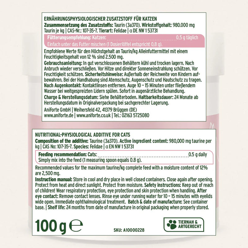 AniForte Taurine Powder for Cats 100g