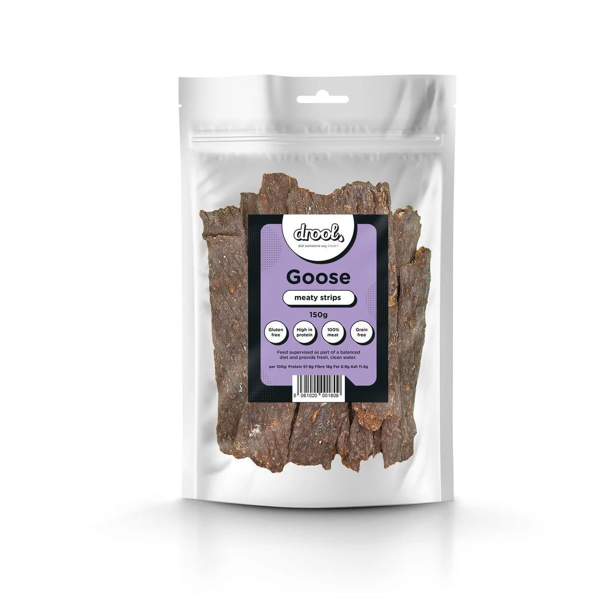 Drool Meaty Goose Strips 150g — RheasRaw