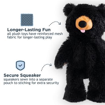 Tall Tails Black Bear Squeaker Toy