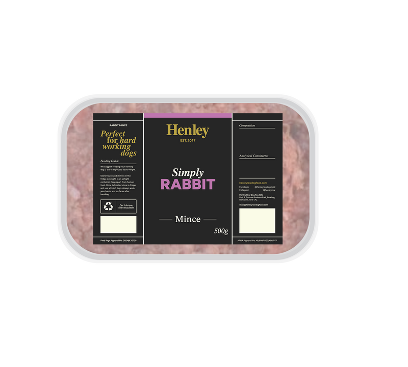 Henley Raw Simply Rabbit 500g