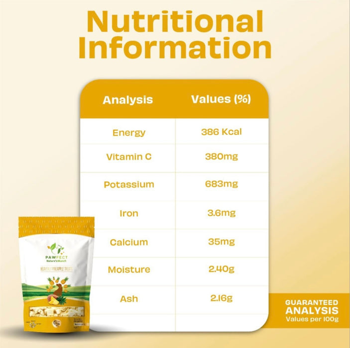 Pawfect Freeze-Dried Pineapple treats for Dogs