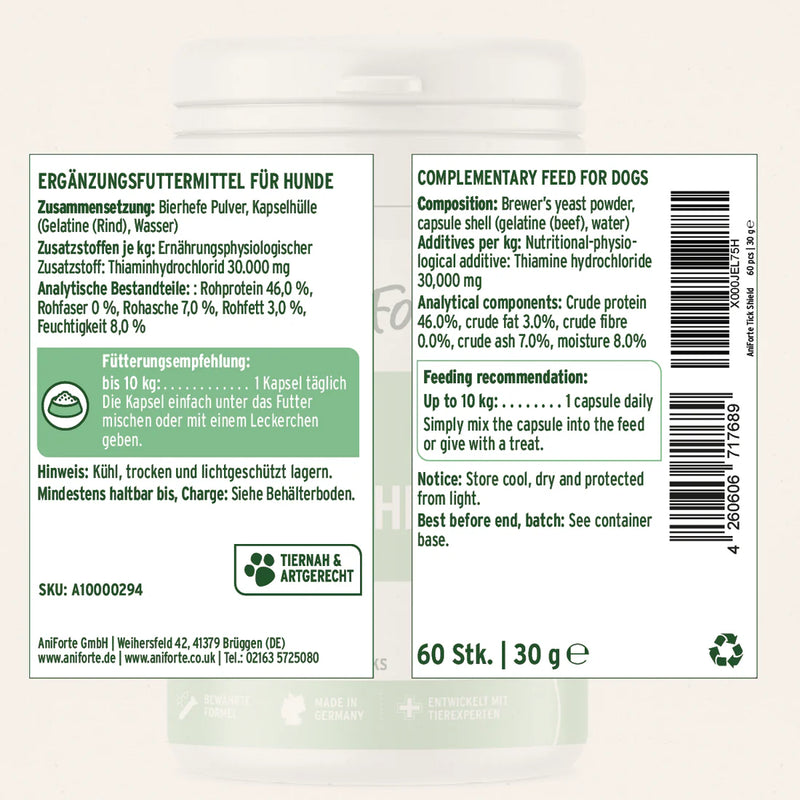 AniForte Tick Shield for Dogs - 60 Capsules - Small Dogs