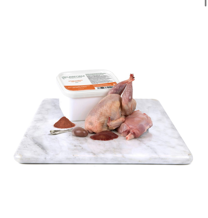 Quail & Farmed Rabbit & Ground Bone with Rabbit Liver & Kidney 450g