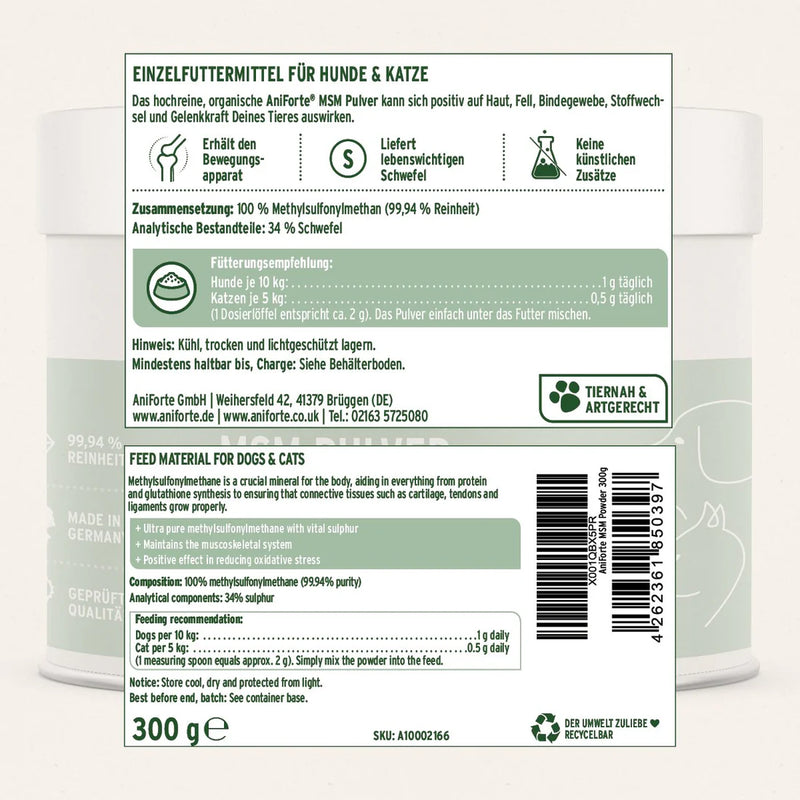 AniForte MSM Powder for Dogs & Cats 300g
