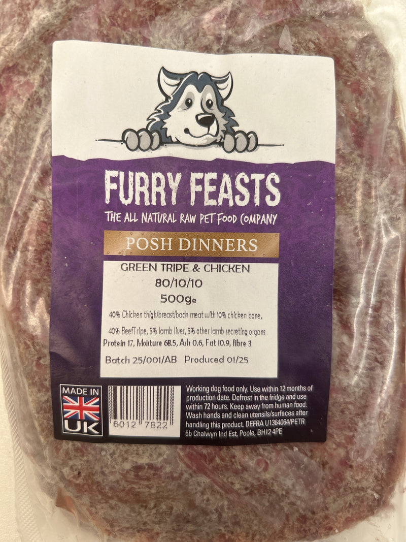 Furry Posh Green Tripe & Chicken 80/10/10 500g