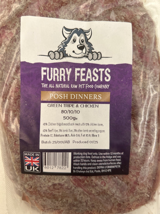 Furry Posh Green Tripe & Chicken 80/10/10 500g