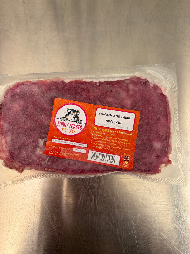 Furry Feasts Chicken & Lamb 80/10/10 500g