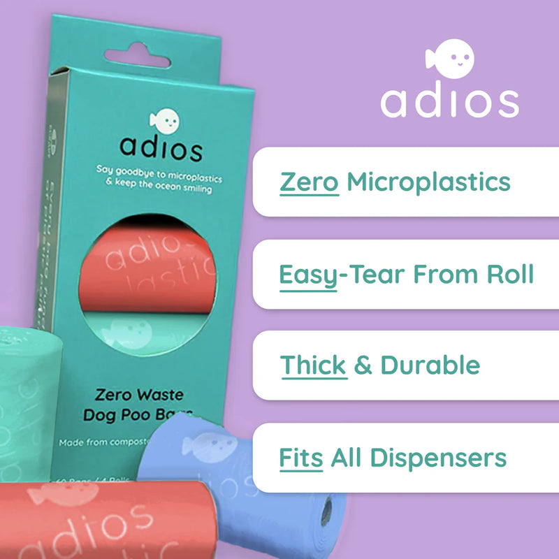 Adios Dog Bags 8 Rolls - Rainbow