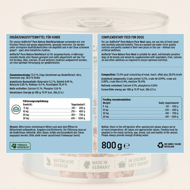 AniForte Pure Goat - Wet Food for Dogs 400g