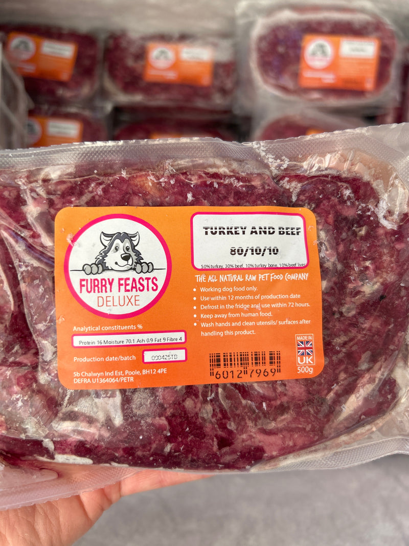 Furry Feasts Turkey & Beef 80/10/10 500g