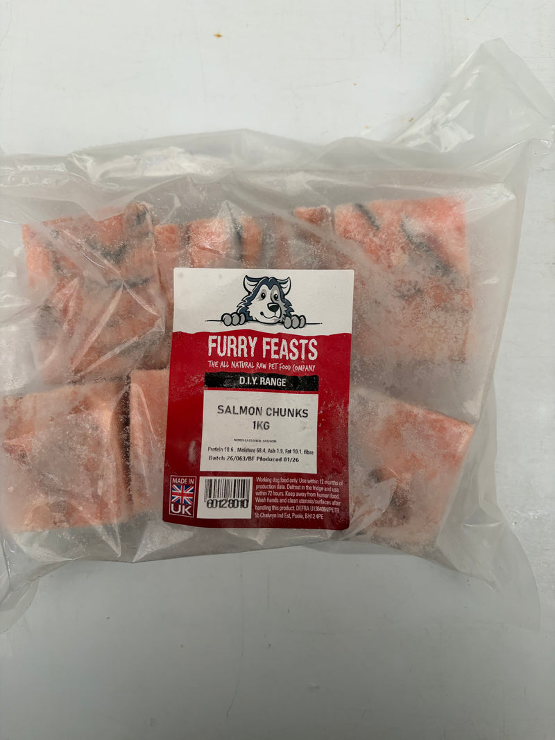 Furry Feasts Salmon Chunks 1kg
