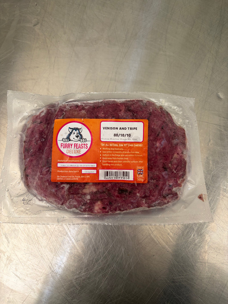 Furry Feasts Venison & Beef Tripe 500g