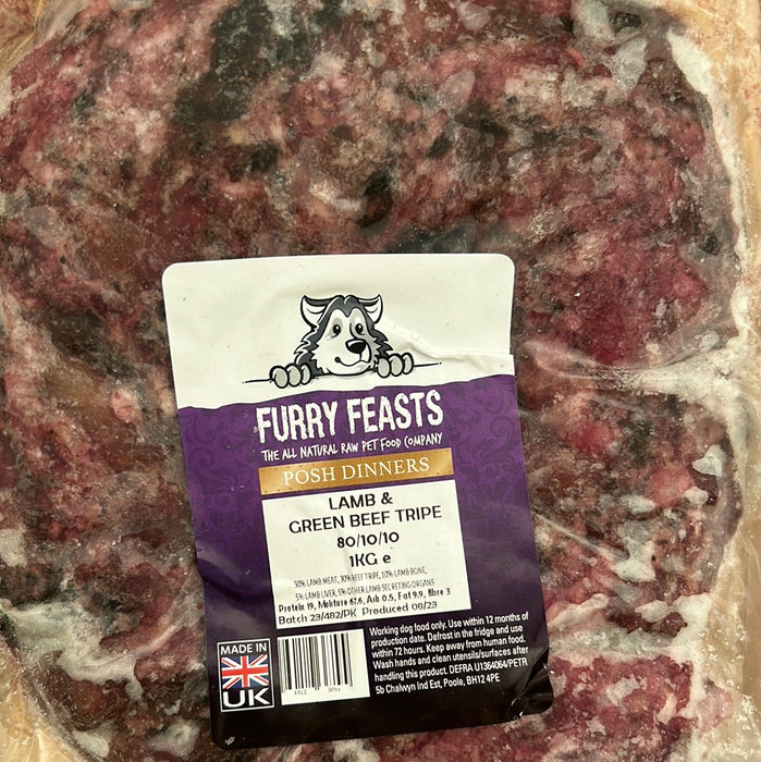 Furry Feasts Lamb & Beef Tripe 80/10/10 1kg