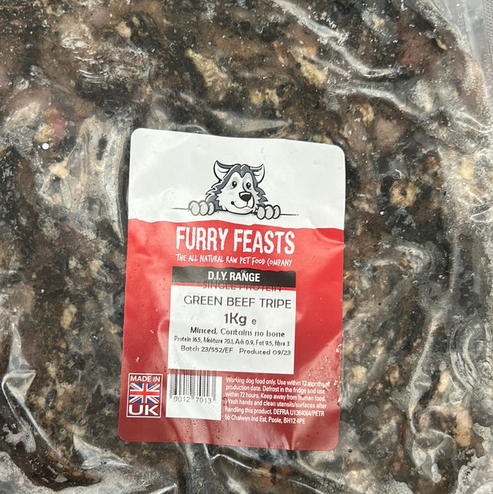 Furry Feasts Green Beef Tripe Boneless 1kg