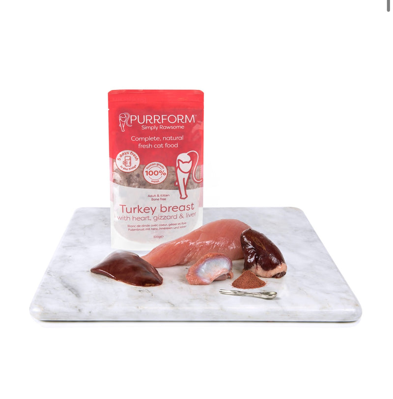 Turkey Breast with Heart, Gizzard and Liver 300g pouch