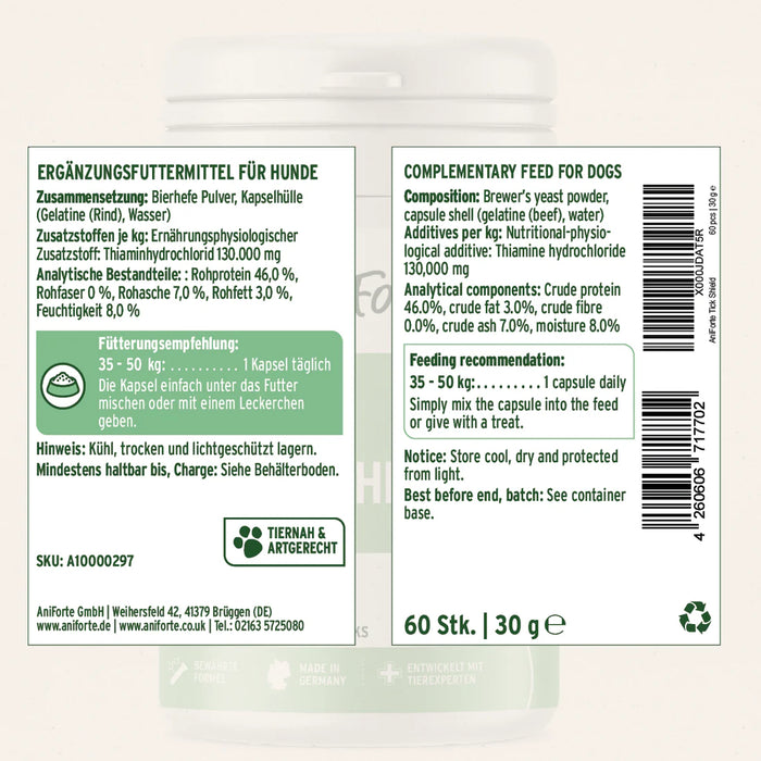 AniForte Tick Shield for Dogs - 60 Capsules Large Dogs