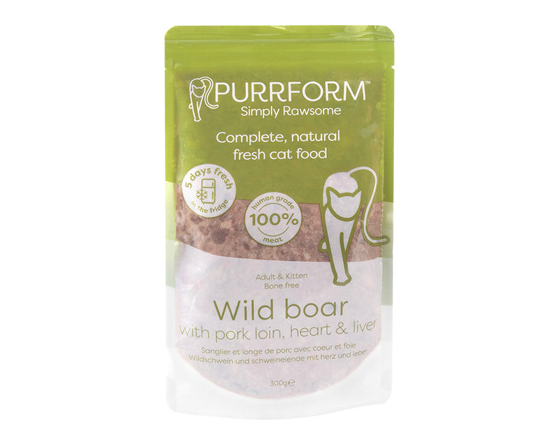 Purrform Wild Boar and Pork Loin with Heart and Liver 300g