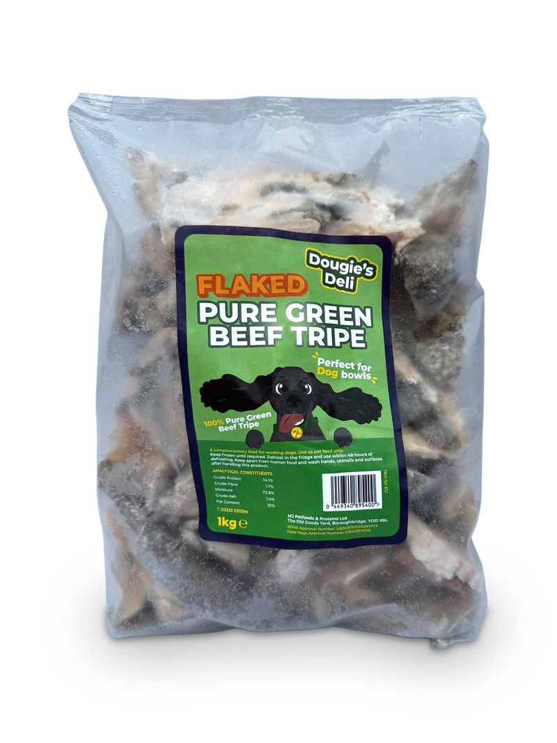 Dougies Flaked Pure Green Beef Tripe 1kg