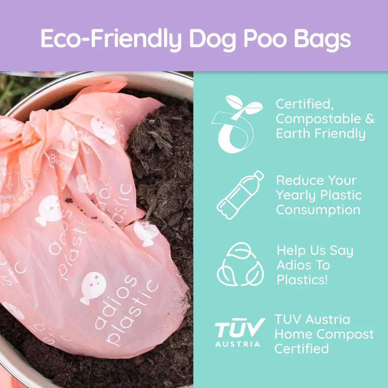 Adios Dog Bags 4 Rolls - Rainbow