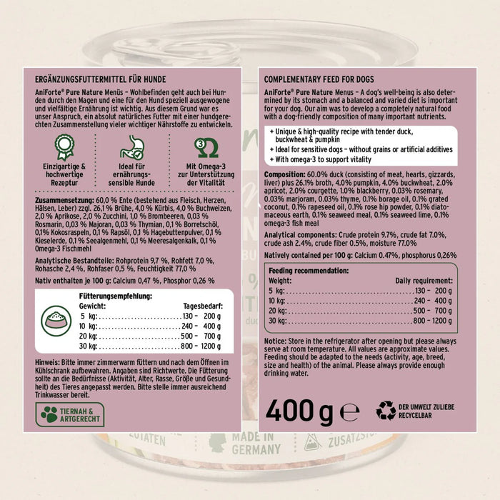 AniForte- PureNature Freeland Duck - Wet food for Dogs