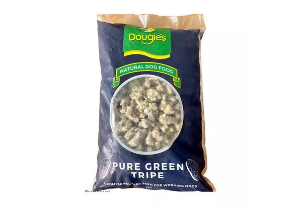 Dougies Chunky Green Beef Tripe Freeflow Mince 1kg