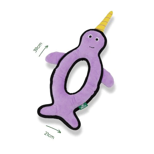 Beco Narwhal Rough & Tough Recycled Dog Toy